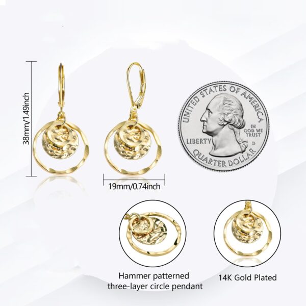 Brass Irregular Wafer Ring Ear Clip - Image 5
