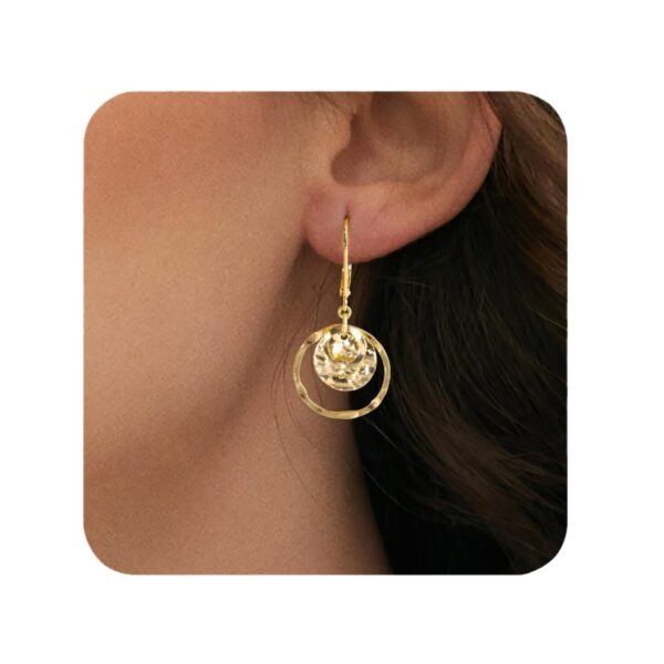 Brass Irregular Wafer Ring Ear Clip - Image 2