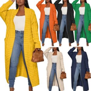 Solid Color Elegant Knitted Coat Fashion Pock  Women'set